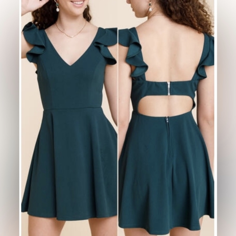 Francesca's Forest Green Party Dress